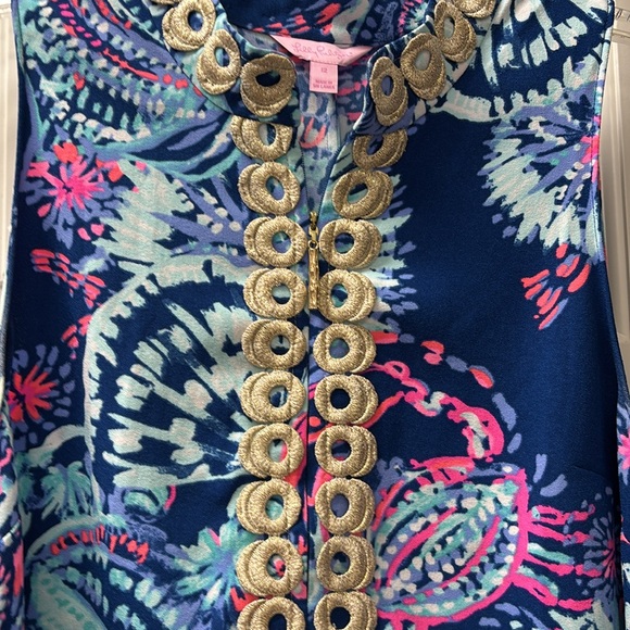 Lilly Pulitzer Blue and Gold Dress - Picture 2 of 4